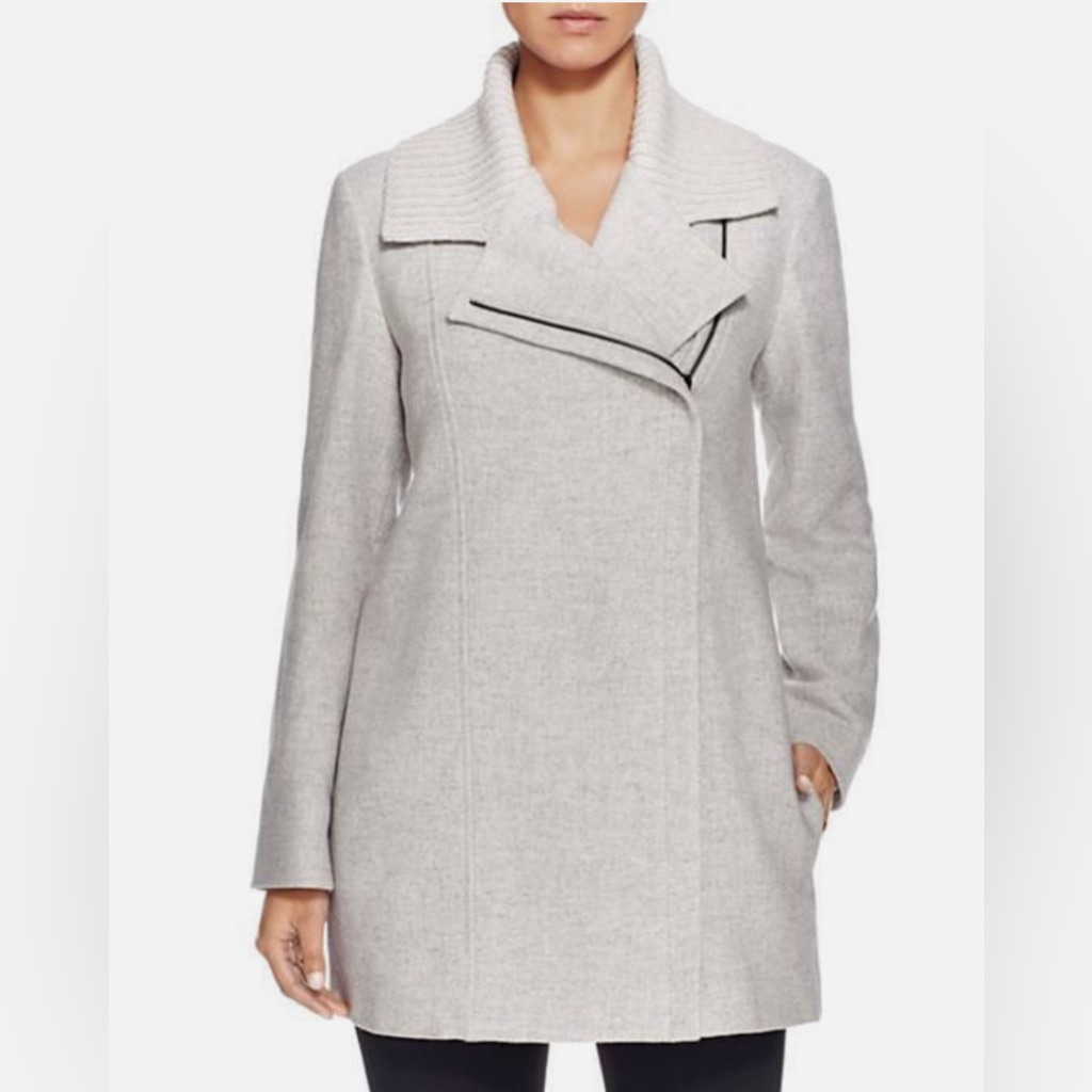 Hugo Boss Kamine Wool Womens Coat In Heather Gray Size 4